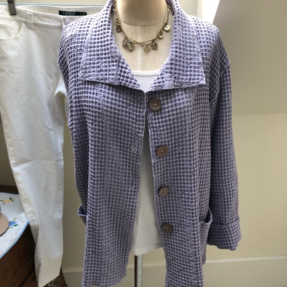 🌺FOCUS size M lavender natural loose jacket